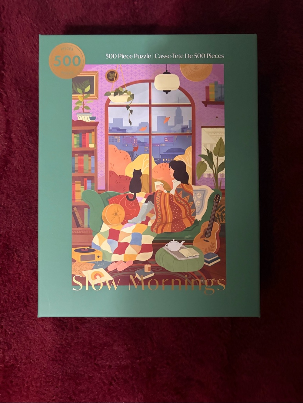 Slow Mornings 500-Piece Jigsaw Puzzle - Teal